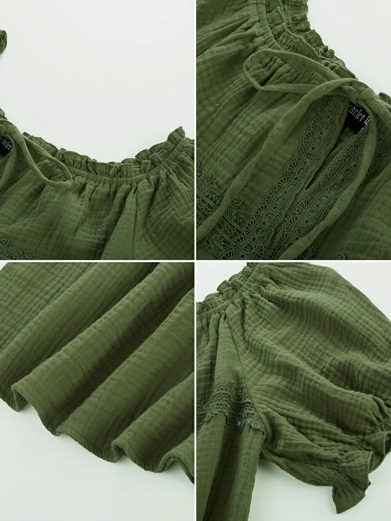 Renaissance Boho Off Shoulder Cotton Straight Tops - Image 25