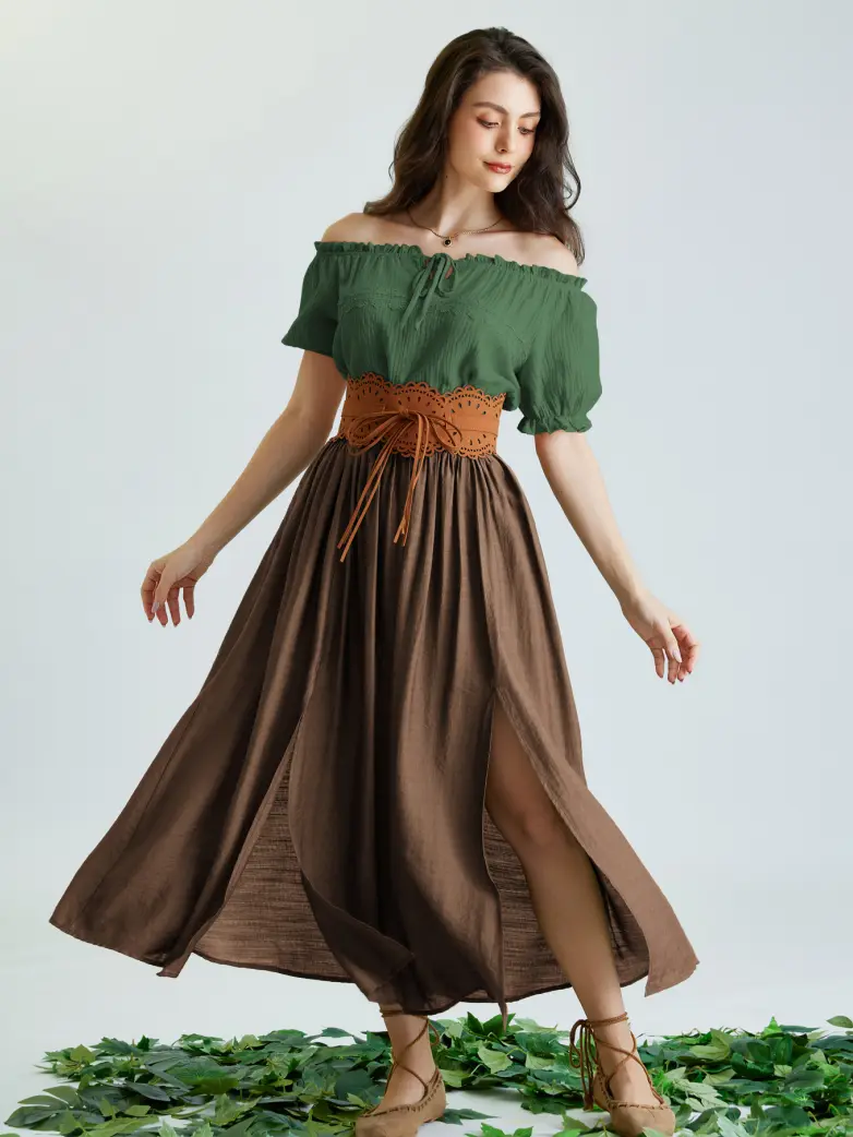 Renaissance Boho Off Shoulder Cotton Straight Tops - Image 41