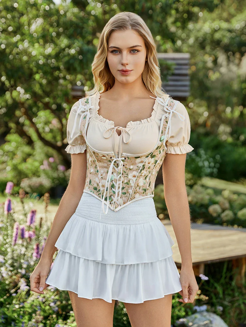 2026 Botanical Rebirth Renaissance Under-bust Corset Top - Image 21