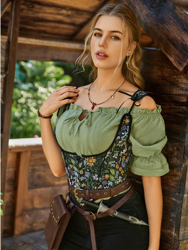 2026 Botanical Rebirth Renaissance Under-bust Corset Top - Image 4