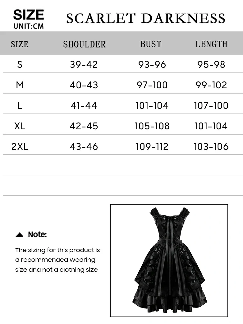 Satin Laces Women Victoria Black Gothic Dress - Image 5