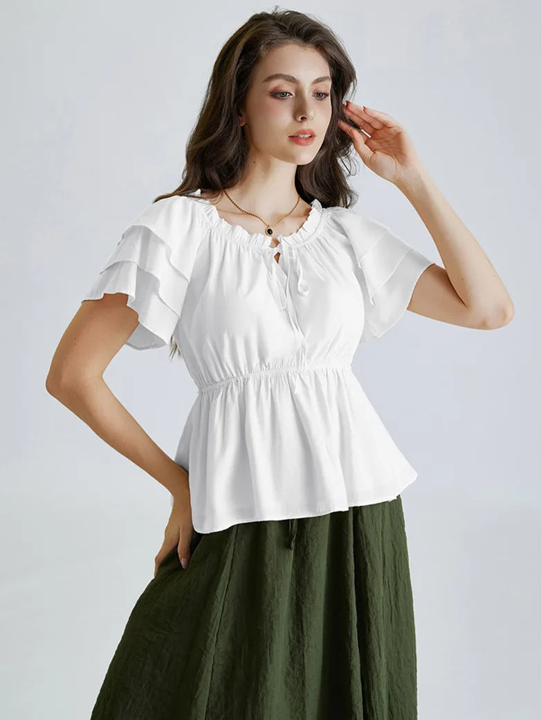 Renaissance Off Shoulder Peasant Pirate Tops - Image 11