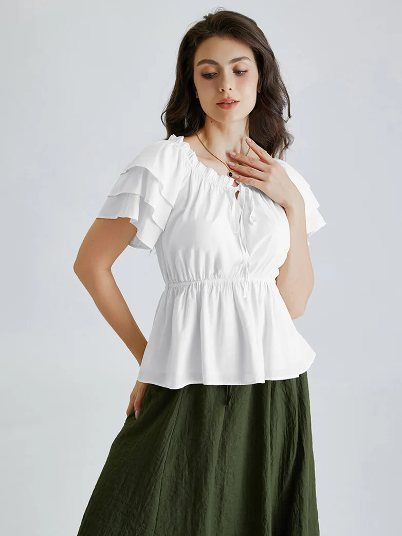 Renaissance Off Shoulder Peasant Pirate Tops - Image 12
