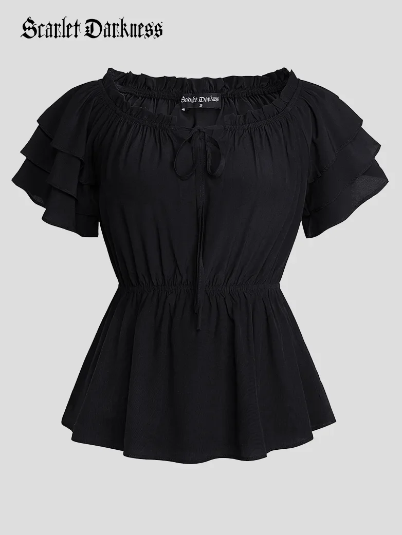 Renaissance Off Shoulder Peasant Pirate Tops - Image 15