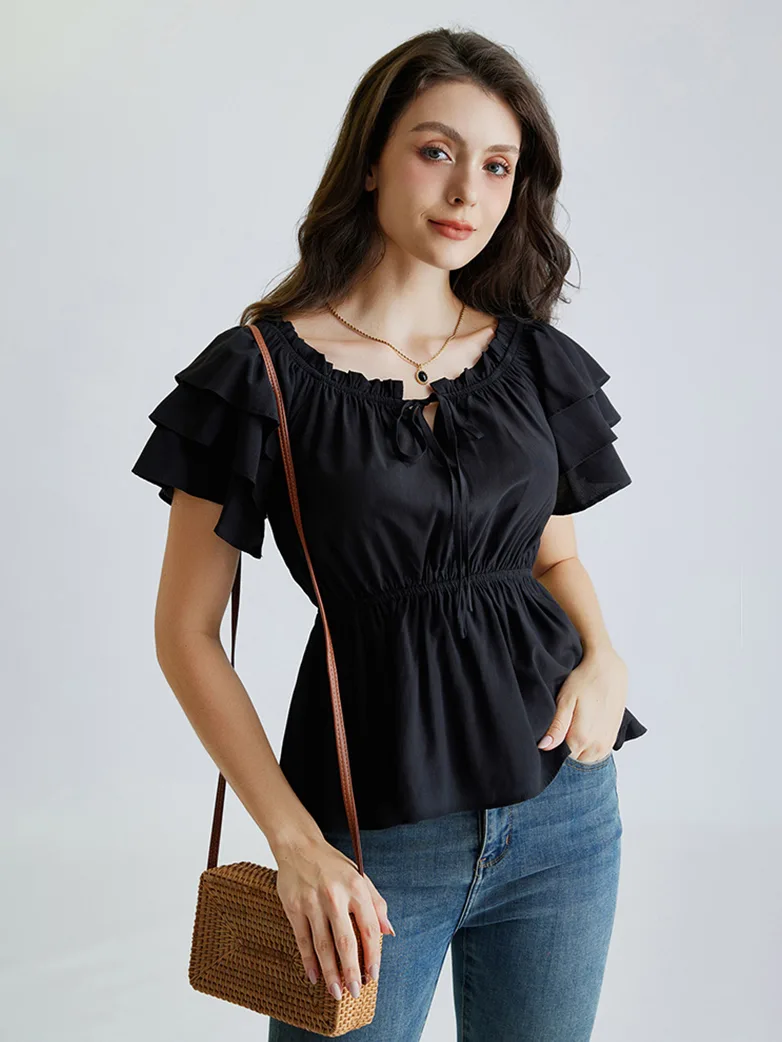 Renaissance Off Shoulder Peasant Pirate Tops - Image 17