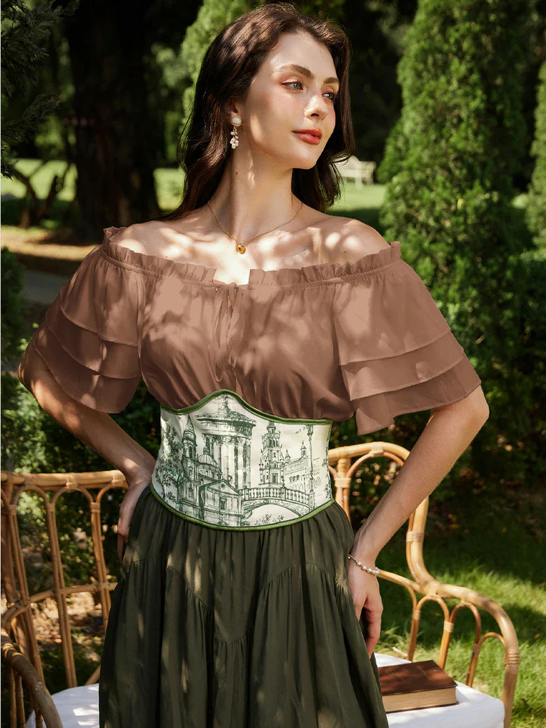 Renaissance Off Shoulder Peasant Pirate Tops - Image 36