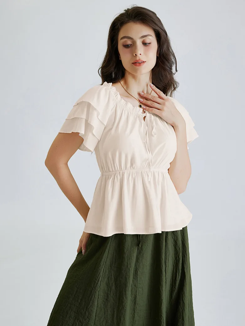 Renaissance Off Shoulder Peasant Pirate Tops - Image 4