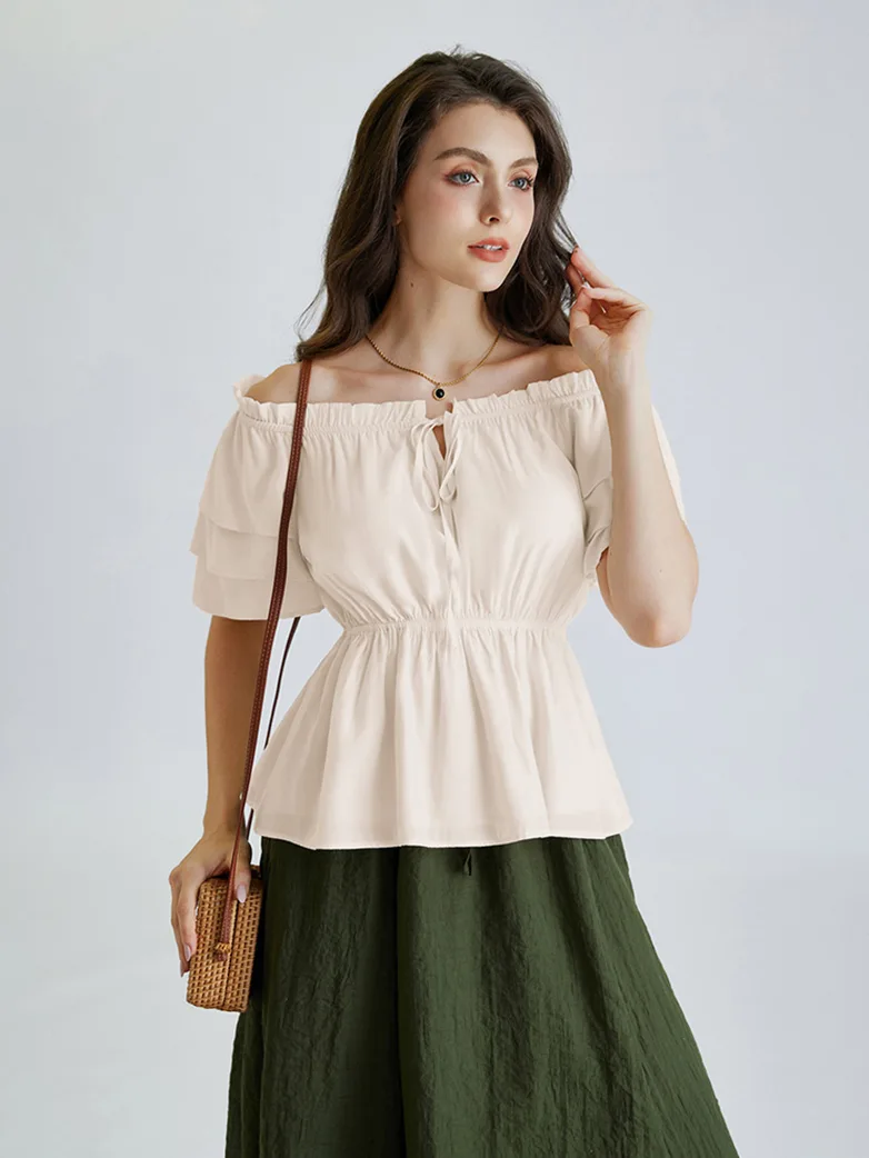 Renaissance Off Shoulder Peasant Pirate Tops - Image 5