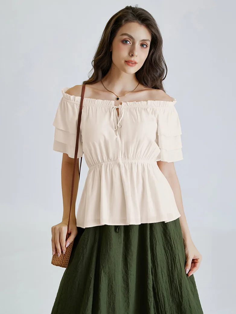 Renaissance Off Shoulder Peasant Pirate Tops - Image 6