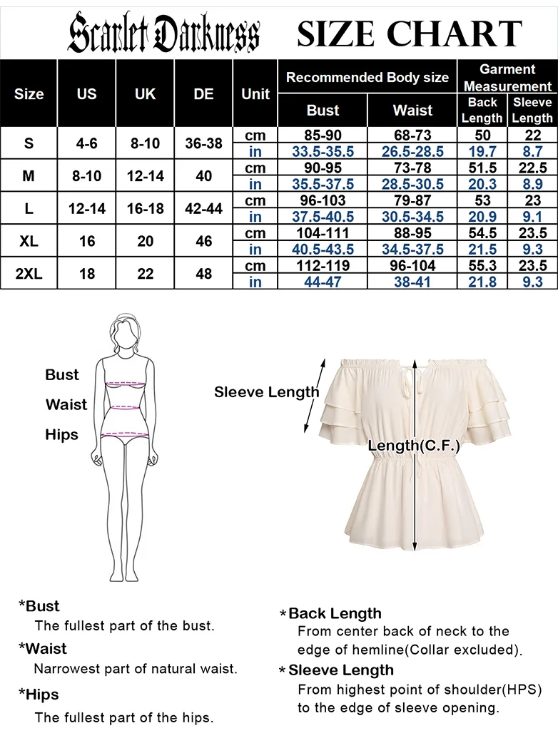 Renaissance Off Shoulder Peasant Pirate Tops - Image 8