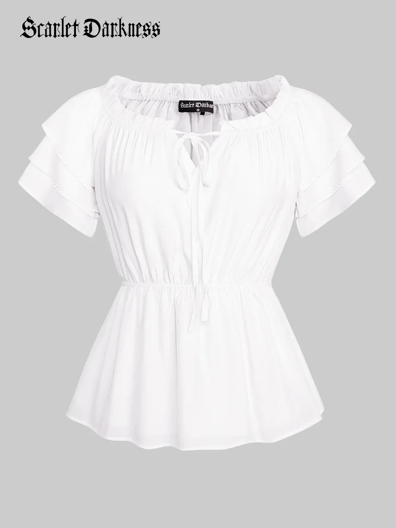 Renaissance Off Shoulder Peasant Pirate Tops - Image 9