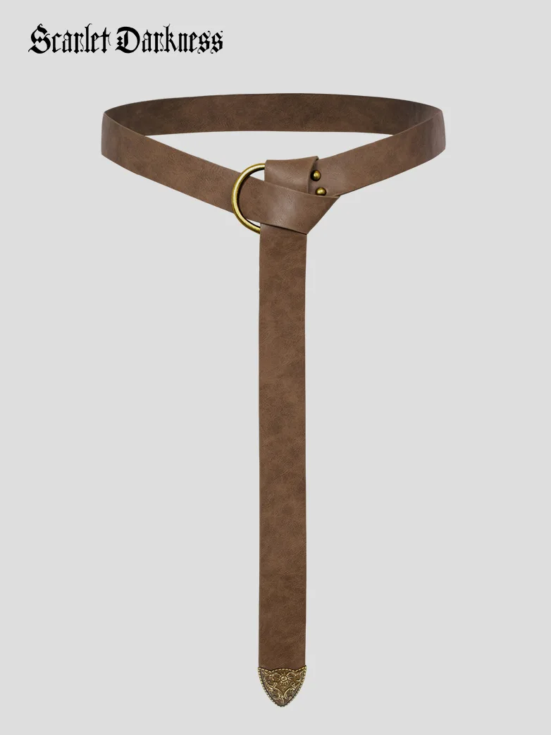 Ren Faire Leather Belt 159*3.5cm O Ring Belt