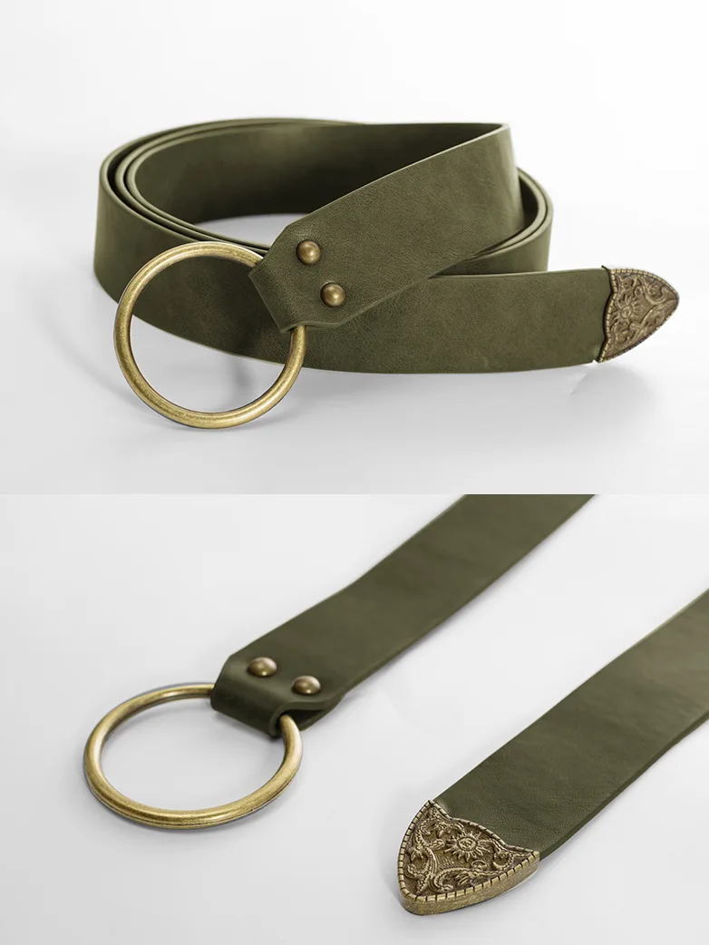 Ren Faire Leather Belt 159*3.5cm O Ring Belt - Image 10