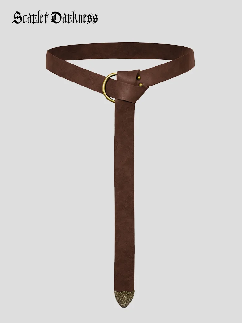 Ren Faire Leather Belt 159*3.5cm O Ring Belt - Image 15