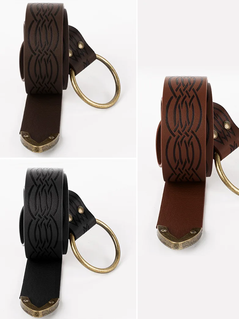 Ren Faire Leather Belt 159*3.5cm O Ring Belt - Image 20