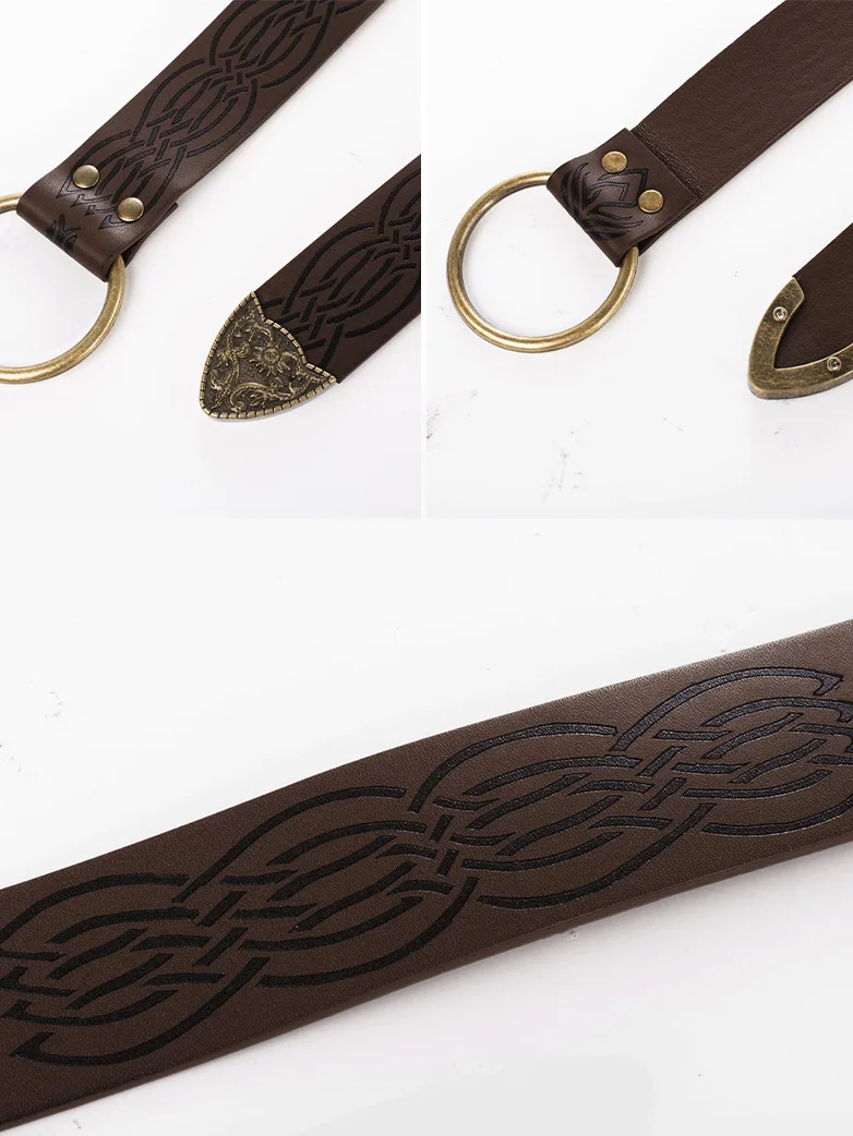 Ren Faire Leather Belt 159*3.5cm O Ring Belt - Image 21