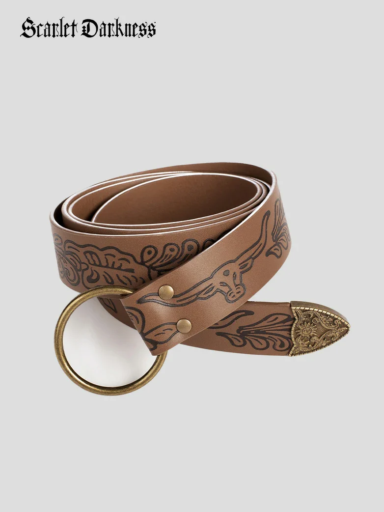 Ren Faire Leather Belt 159*3.5cm O Ring Belt - Image 28
