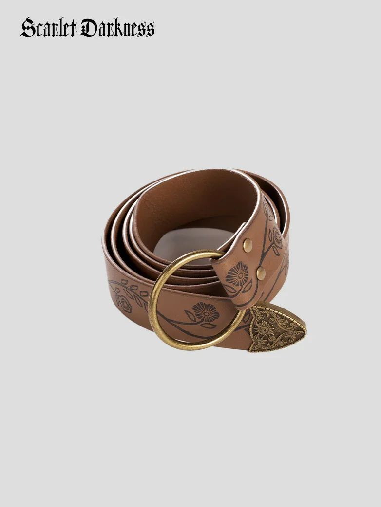 Ren Faire Leather Belt 159*3.5cm O Ring Belt - Image 29