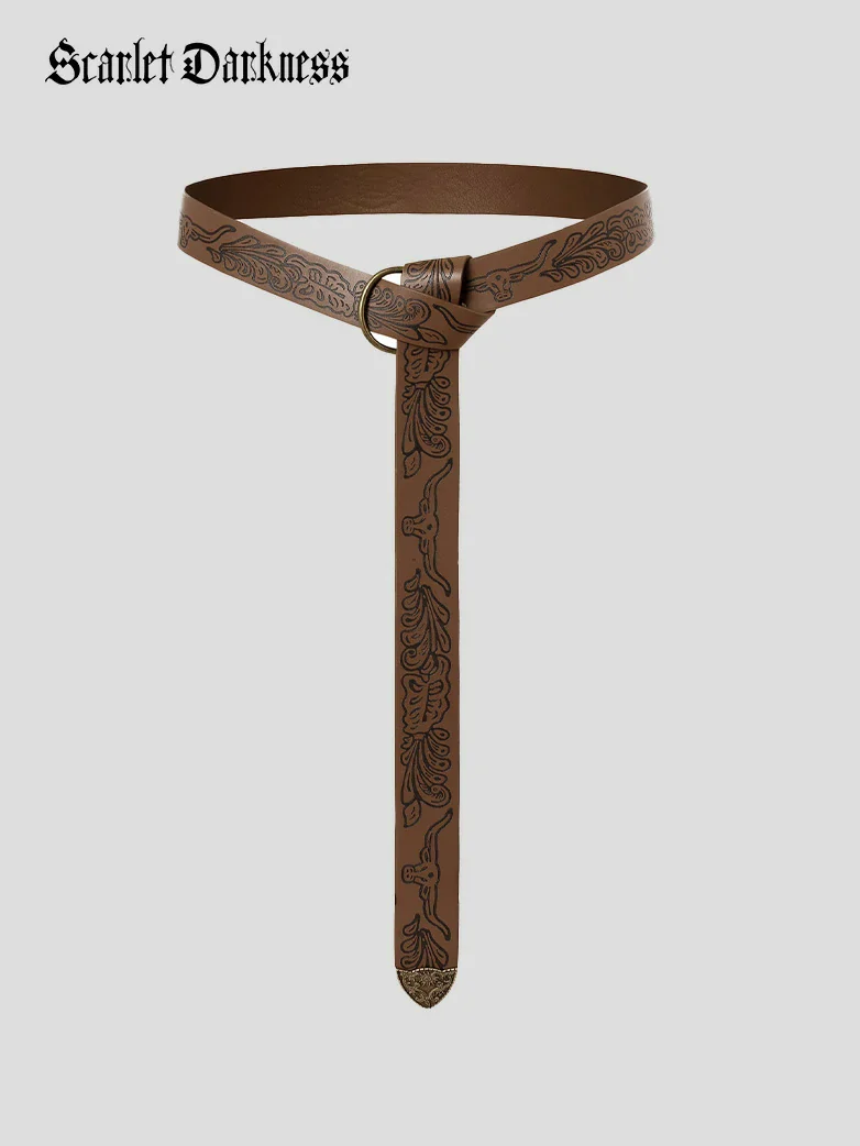 Ren Faire Leather Belt 159*3.5cm O Ring Belt - Image 30