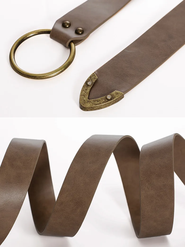 Ren Faire Leather Belt 159*3.5cm O Ring Belt - Image 6