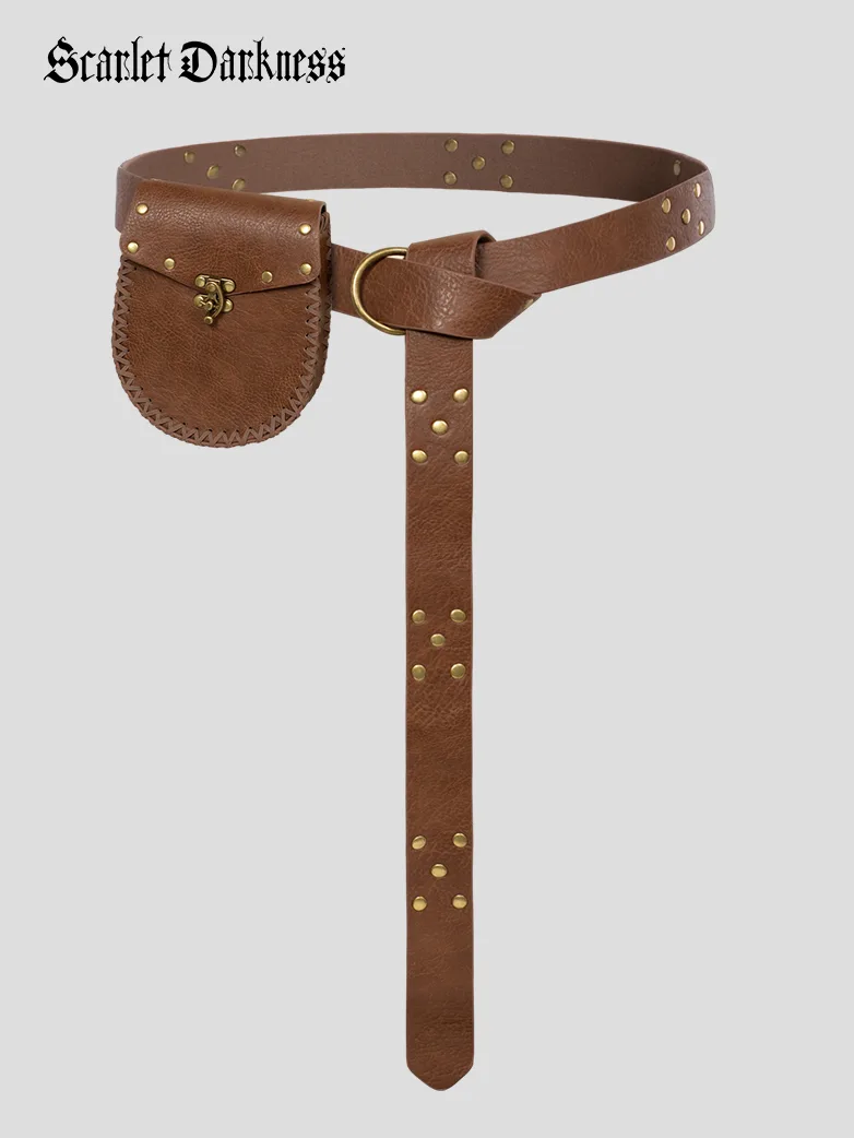 Renaissance Leather Waist Belt with Bag - Image 10