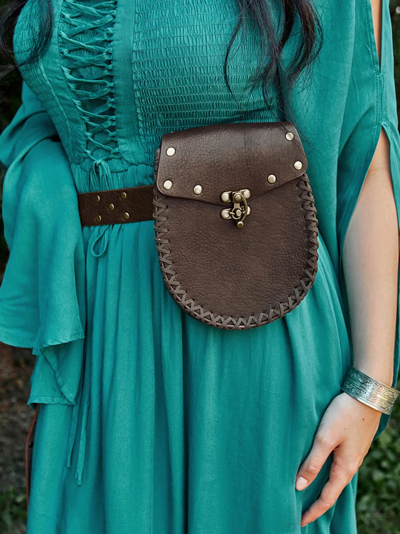 Renaissance Leather Waist Belt with Bag - Image 15