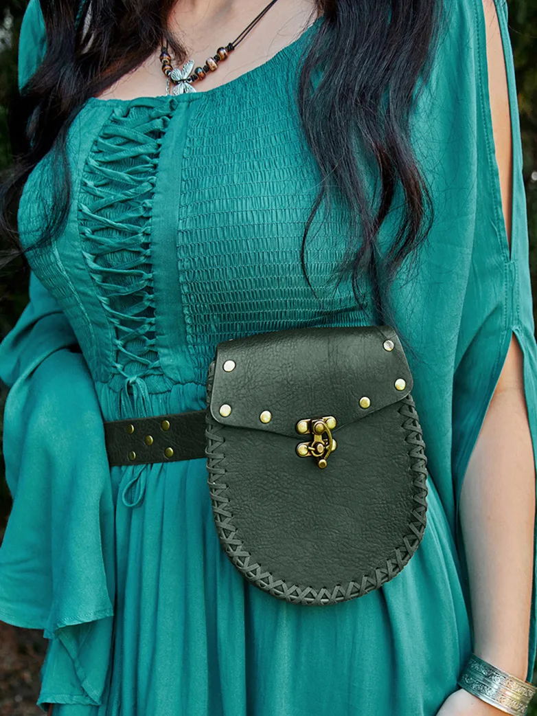 Renaissance Leather Waist Belt with Bag - Image 2