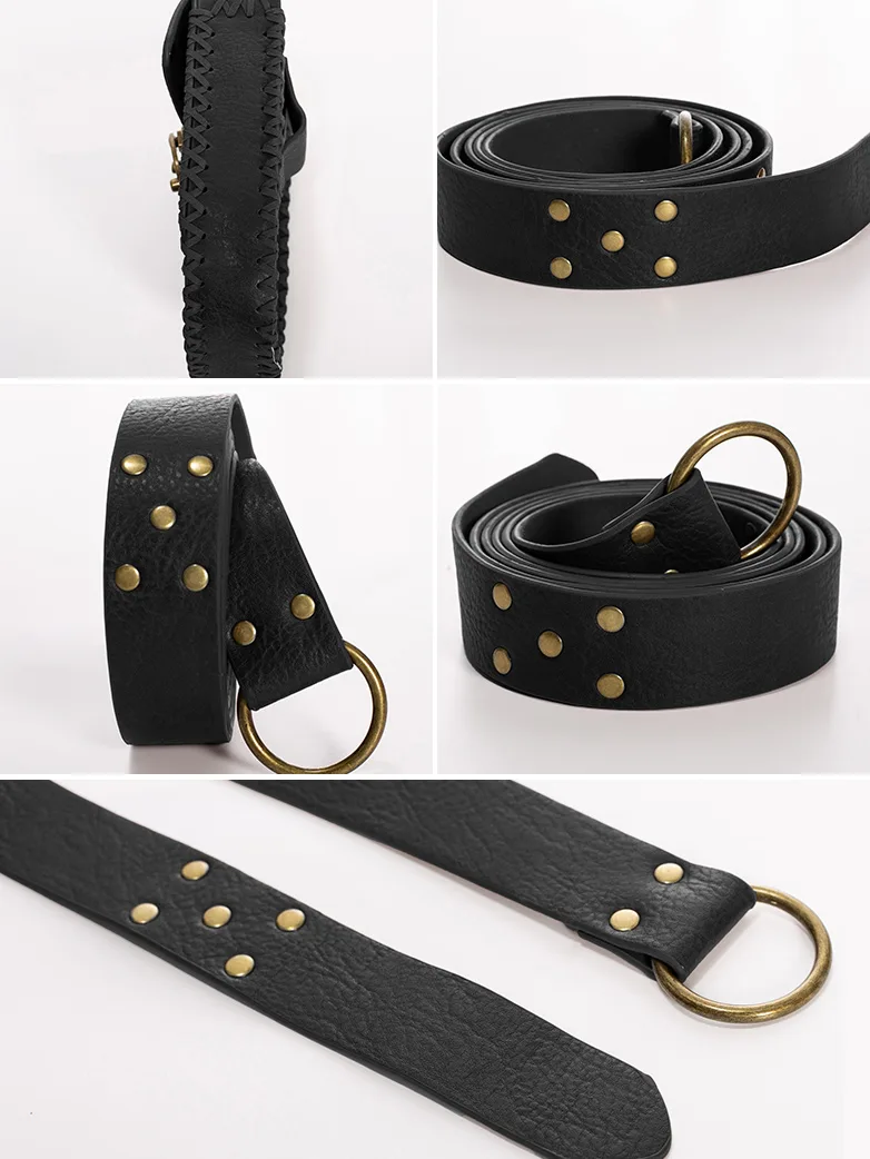 Renaissance Leather Waist Belt with Bag - Image 22