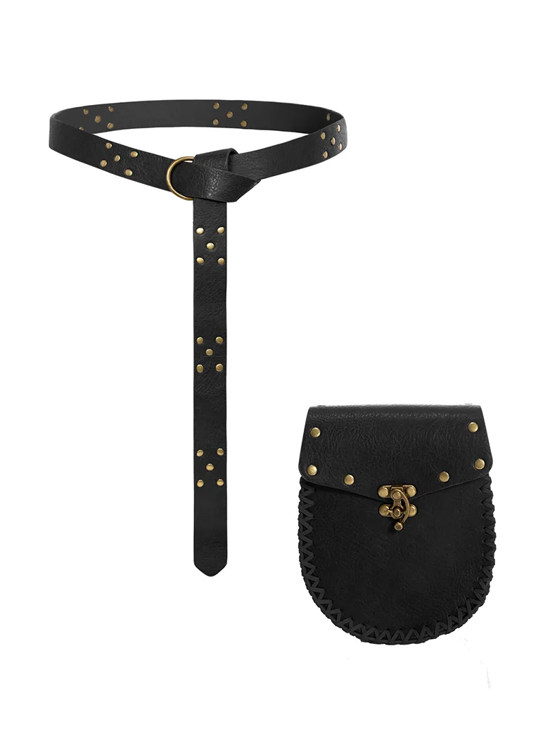 Renaissance Leather Waist Belt with Bag - Image 23