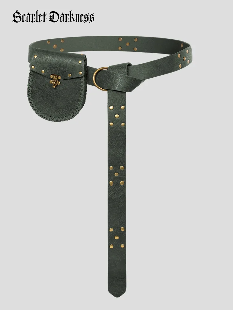 Renaissance Leather Waist Belt with Bag - Image 4