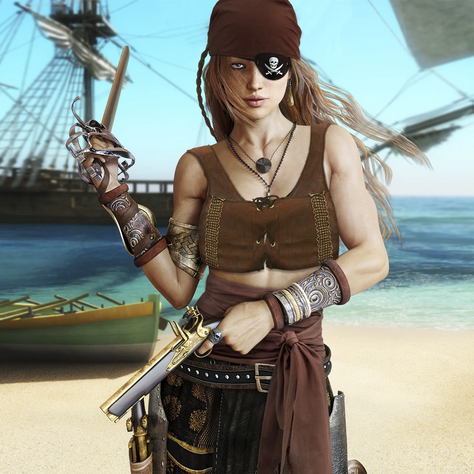 Pirate Canvas Bandana and Belt Set - Image 9