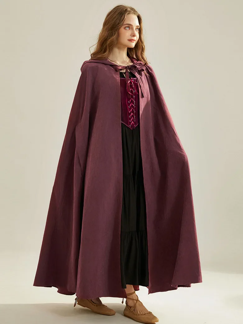 Unsex Medieval Hooded Cape Warrior Mid-Calf Cloak - Image 10