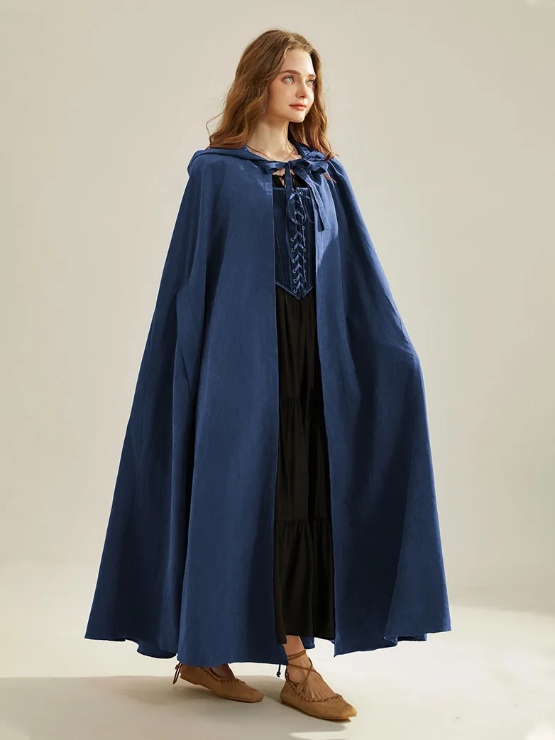 Unsex Medieval Hooded Cape Warrior Mid-Calf Cloak - Image 25