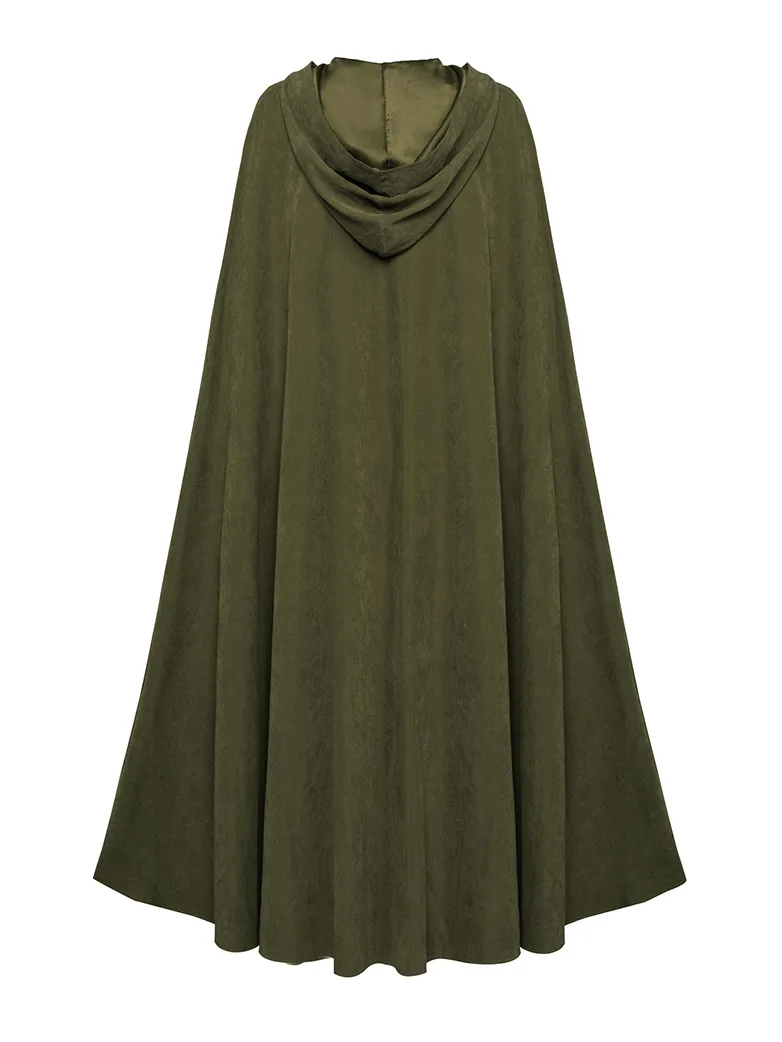 Unsex Medieval Hooded Cape Warrior Mid-Calf Cloak - Image 5