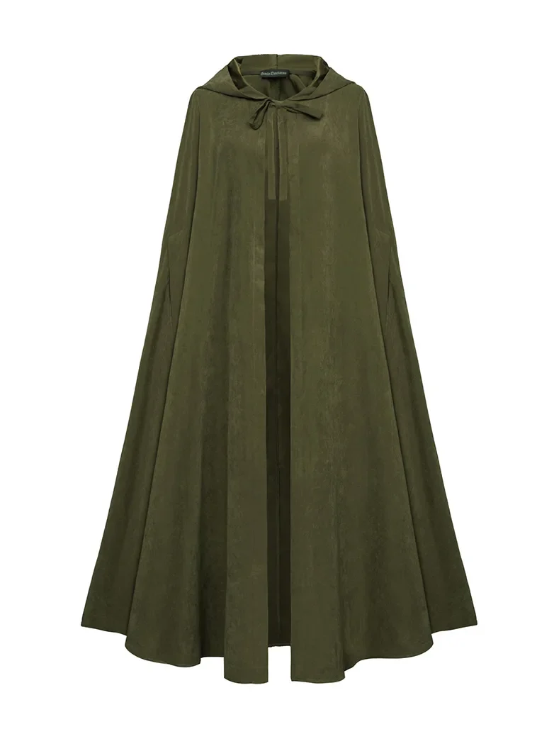 Unsex Medieval Hooded Cape Warrior Mid-Calf Cloak - Image 6