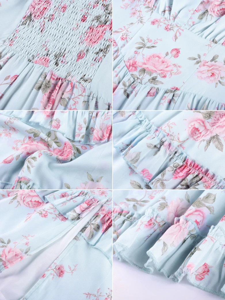 Valentine's Day Floral Summer Front Slit Pocket Dress - Image 21