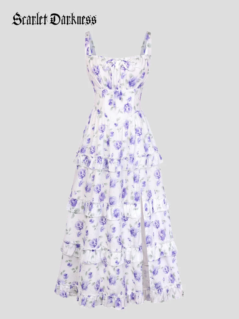 Valentine's Day Floral Summer Front Slit Pocket Dress - Image 22