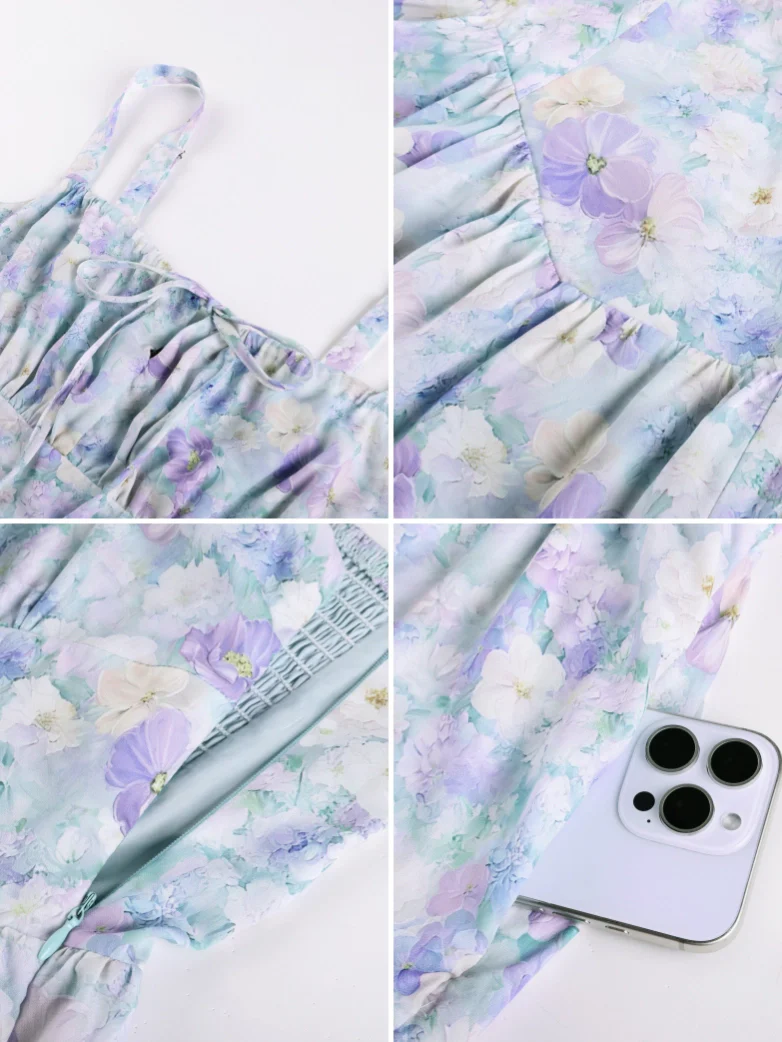 Valentine's Day Floral Summer Front Slit Pocket Dress - Image 34