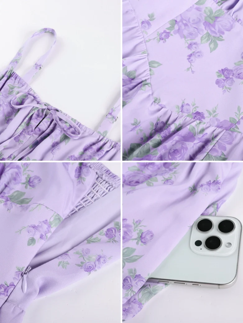 Valentine's Day Floral Summer Front Slit Pocket Dress - Image 37