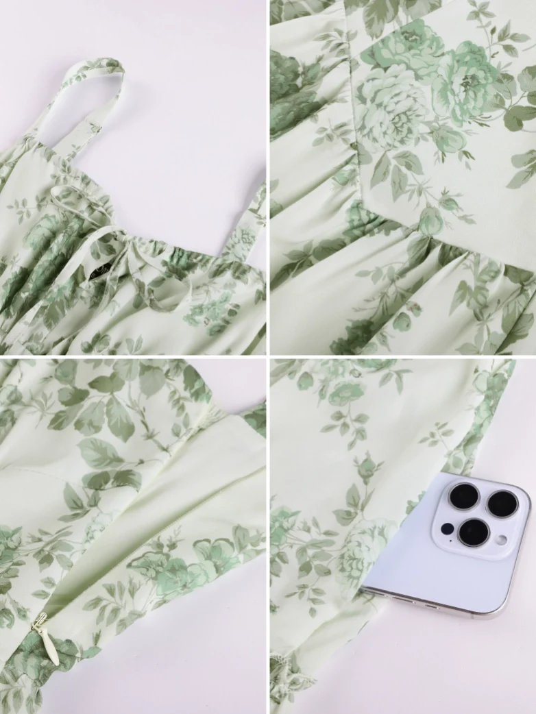 Valentine's Day Floral Summer Front Slit Pocket Dress - Image 46