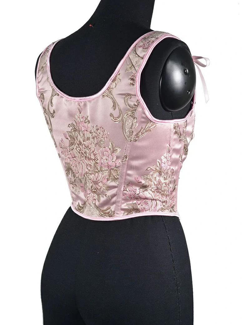 Royal Blue Victorian Jacquard Corset with Lace up - Image 14