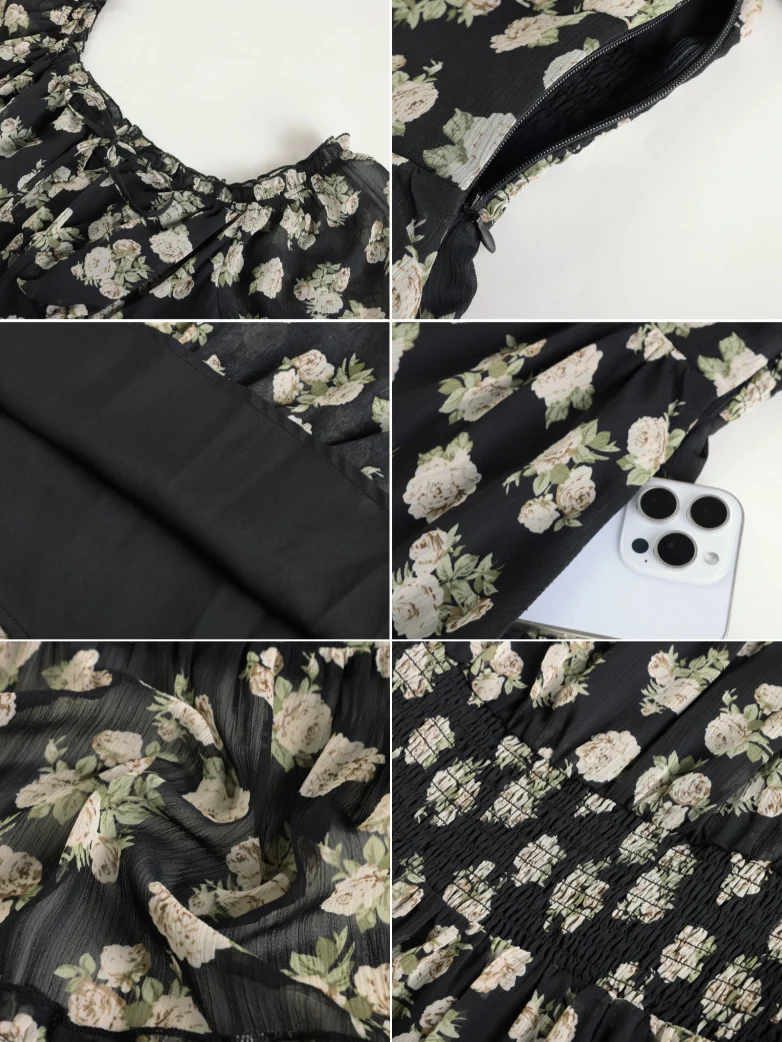 Victorian Summer Floral Pockets Dresses for Women - Image 23