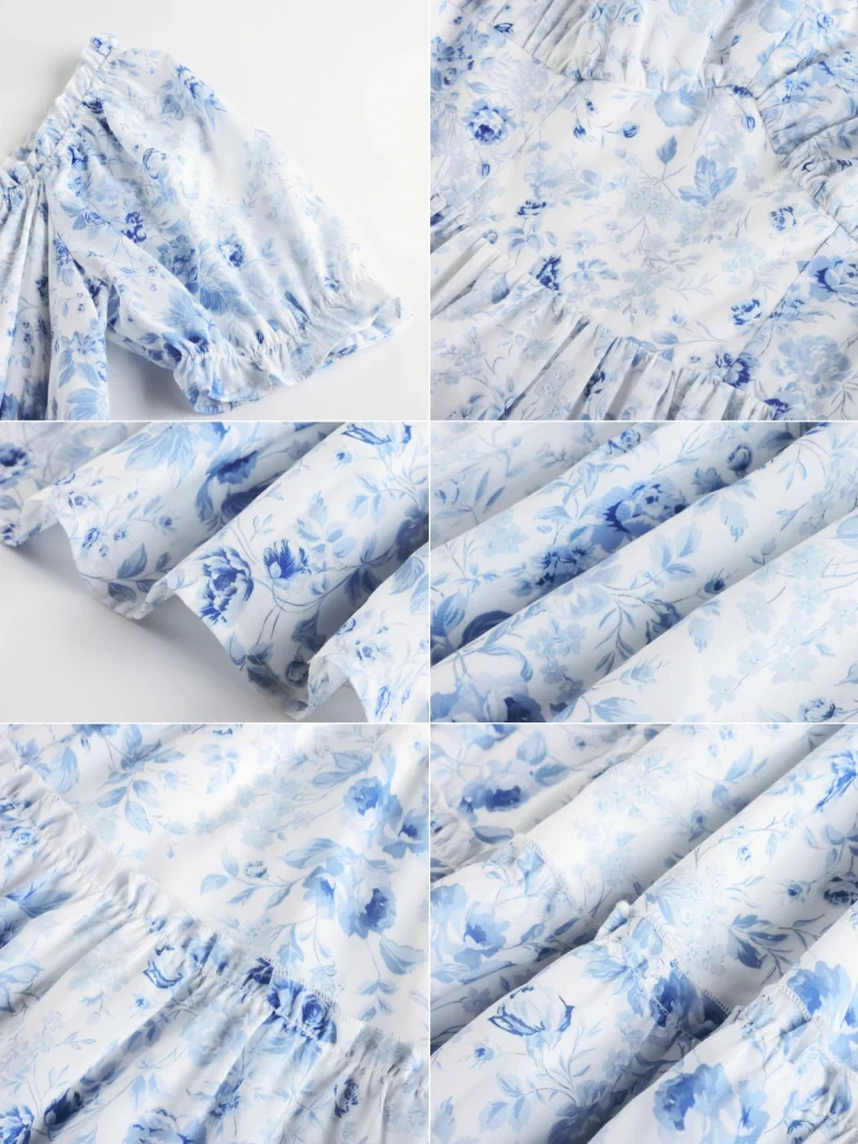 Victorian Summer Floral Pockets Dresses for Women - Image 9