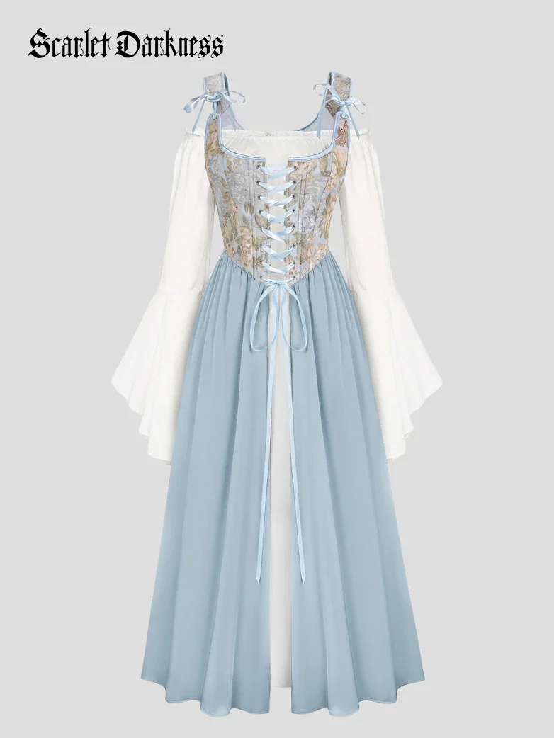 Whimsical Fantasy Jacquard Fairy Costume Dress - Image 7