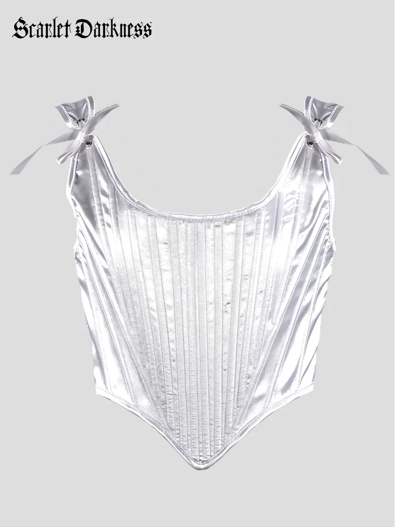 1850s Victorian Classical Satin Herringbone Corset - Image 10