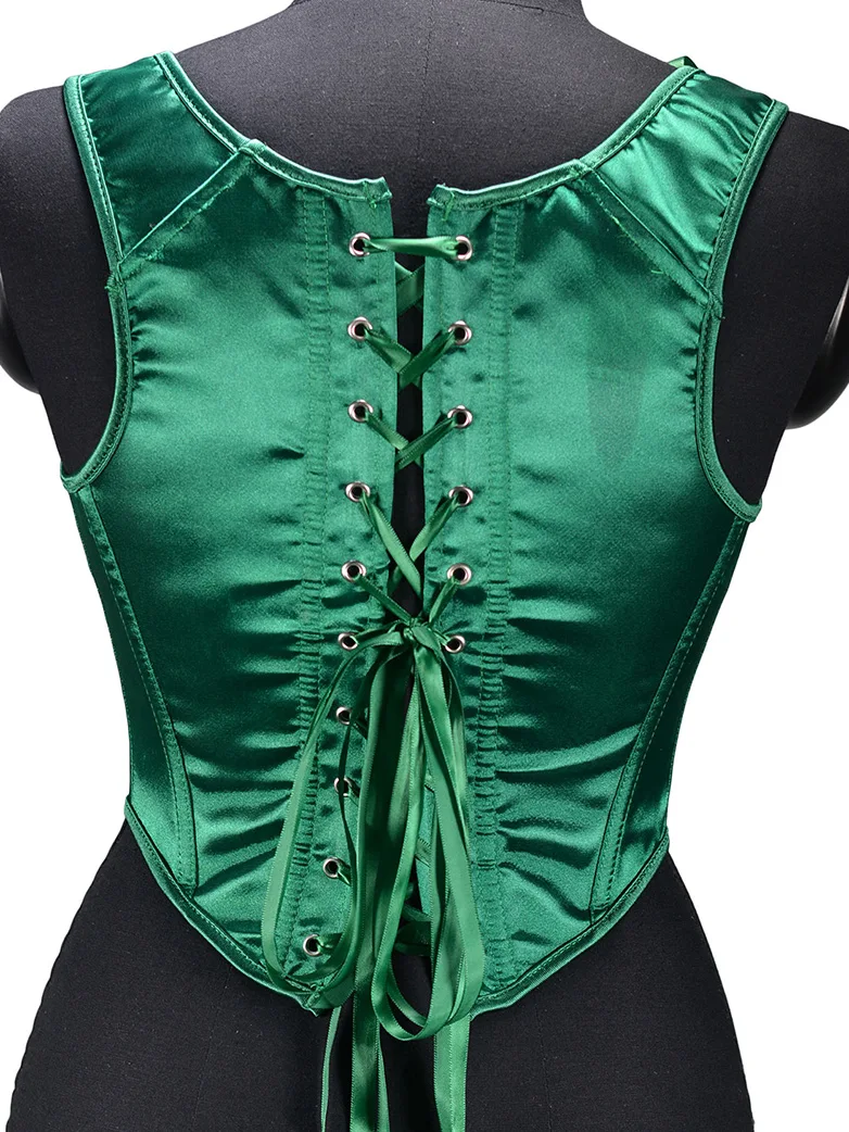 1850s Victorian Classical Satin Herringbone Corset - Image 7