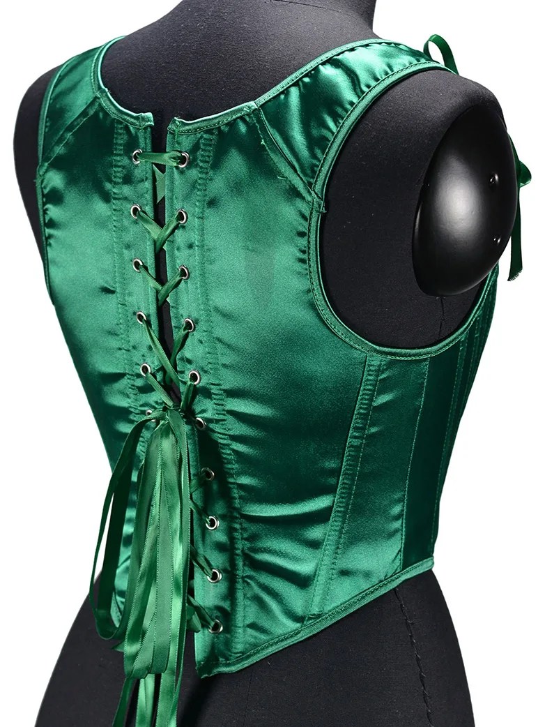 1850s Victorian Classical Satin Herringbone Corset - Image 8