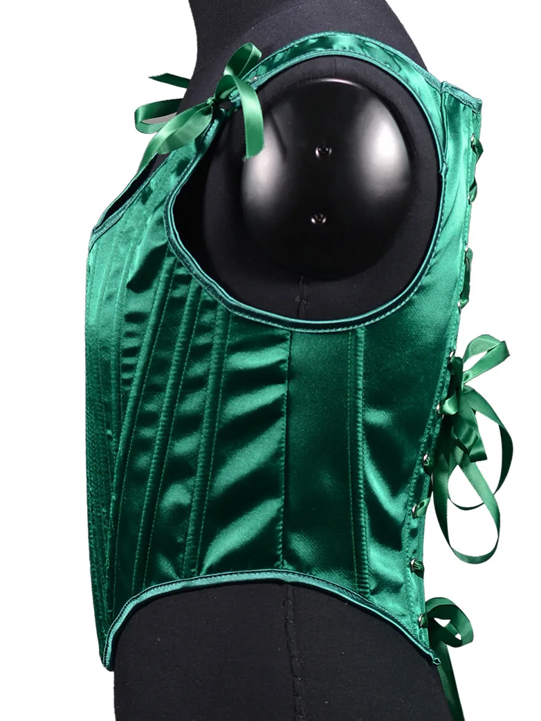 1850s Victorian Classical Satin Herringbone Corset - Image 9