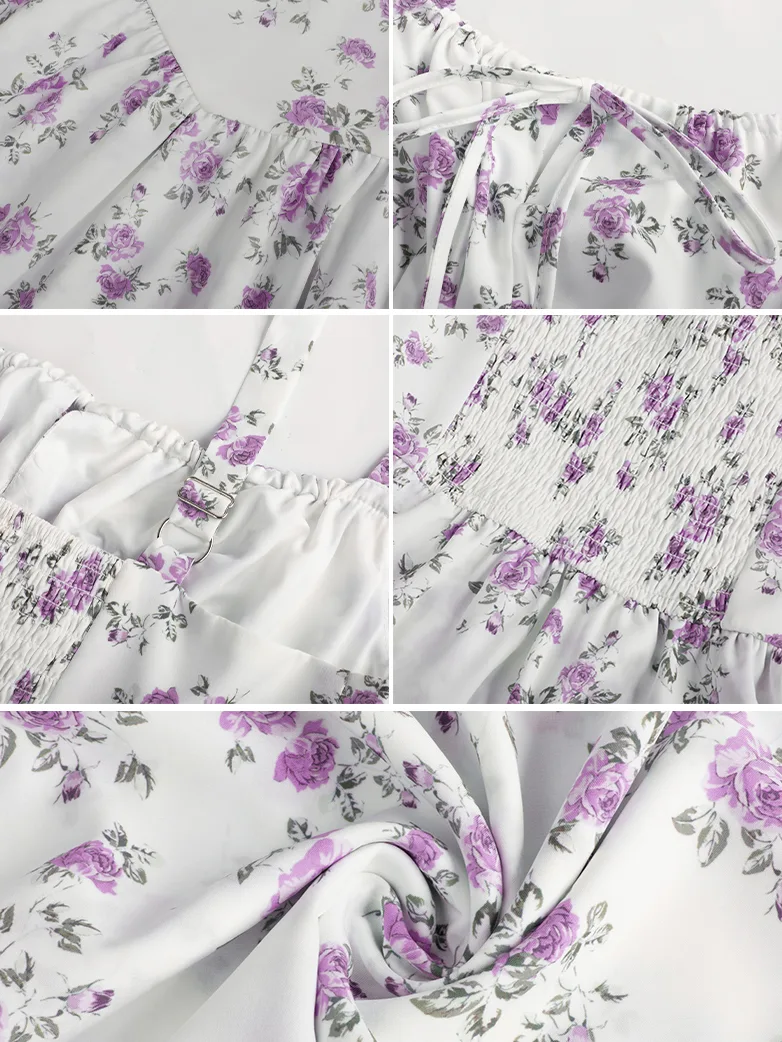 Women Summer Floral Puffy Corset Dress - Image 11