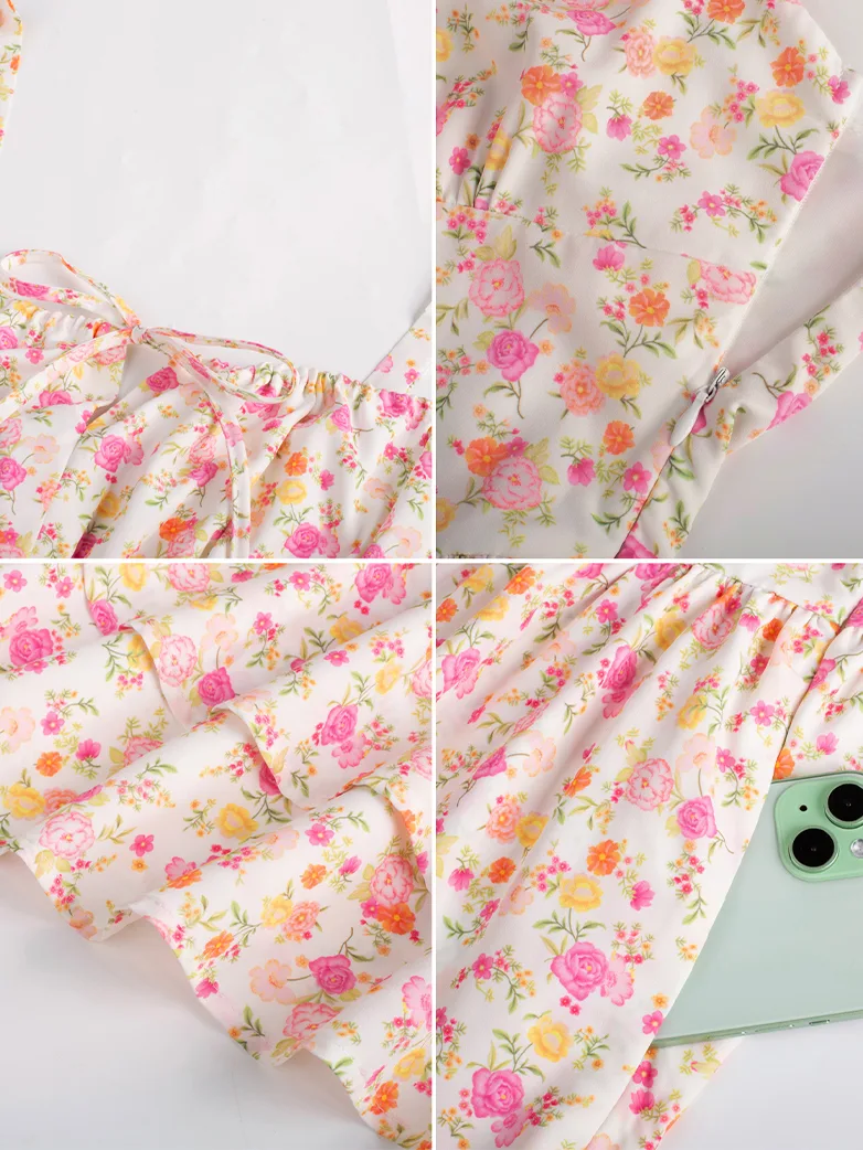 Women Summer Floral Puffy Corset Dress - Image 19